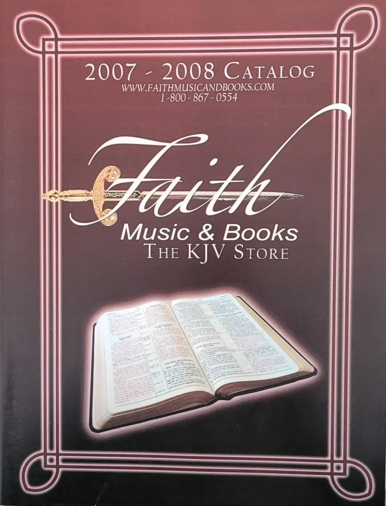 Faith Music and Books 2007–2008 catalog from the historical Fundamental Baptist Books ministry